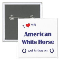 Amo mi caballo blanco americano (el caballo mascul pin