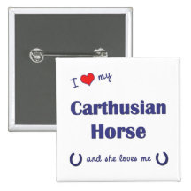 Amo mi caballo cartujo (el caballo femenino) pin