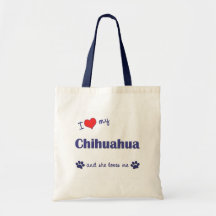 Amo mi chihuahua (el perro femenino) bolsas