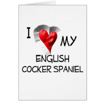 Amo mi cocker spaniel inglés felicitaciones