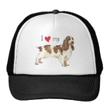 Amo mi cocker spaniel inglés gorras de camionero