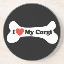 Amo mi Corgi - hueso de perro Posavaso Para Bebida