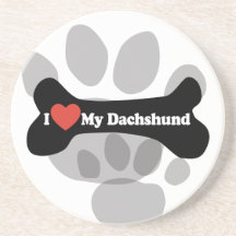 Amo mi Dachshund - hueso de perro Posavasos Manualidades