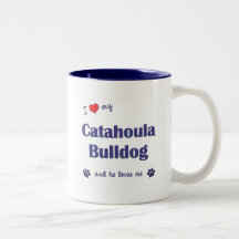 Amo mi dogo de Catahoula (el perro masculino) Tazas De Café