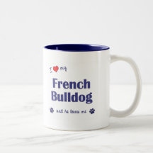 Amo mi dogo francés (el perro masculino) tazas de café