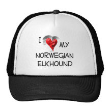 Amo mi Elkhound noruego Gorras De Camionero