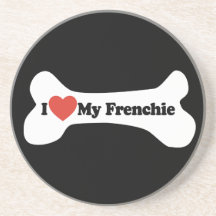 Amo mi Frenchie - hueso de perro Posavaso Para Bebida