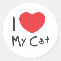 Amo mi gato etiqueta