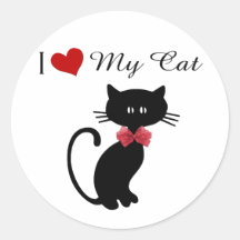 Amo mi gato etiqueta redonda