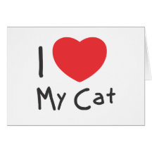 Amo mi gato felicitación