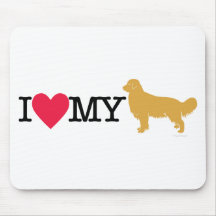 ¡Amo mi golden retriever! Alfombrillas De Ratones