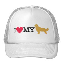 ¡Amo mi golden retriever! Gorros