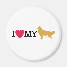 ¡Amo mi golden retriever! Imán De Nevera