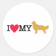 ¡Amo mi golden retriever! Pegatinas