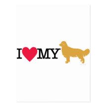 ¡Amo mi golden retriever! Tarjetas Postales