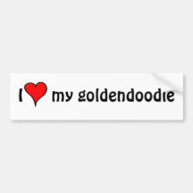 Amo mi Goldendoodle Etiqueta De Parachoque