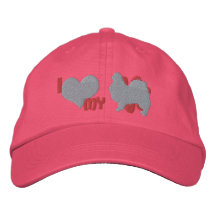 Amo mi gorra bordado Chin japonés (el rosa) Gorra Bordada