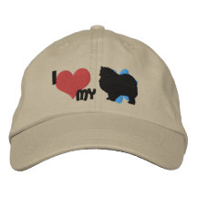 Amo mi gorra bordado Keeshond Gorra Bordada