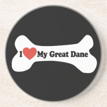 Amo mi great dane - hueso de perro posavasos cerveza