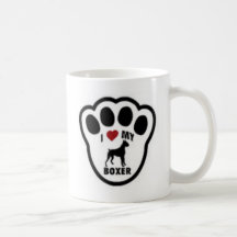 Amo mi impresión de la pata del boxeador taza
