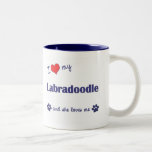 Amo mi Labradoodle (el perro femenino) Tazas