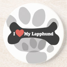 Amo mi Lapphund - hueso de perro Posavasos Personalizados