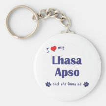 Amo mi Lasa Apso (el perro femenino) Llaveros