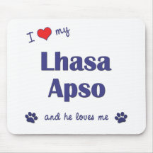 Amo mi Lasa Apso (el perro masculino) Alfombrilla De Ratones