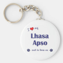 Amo mi Lasa Apso (el perro masculino) Llavero