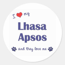 Amo mi Lasa Apsos (los perros múltiples) Pegatina