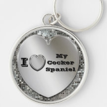 Amo mi llavero del corazón de cocker spaniel