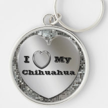 Amo mi llavero del corazón de la chihuahua