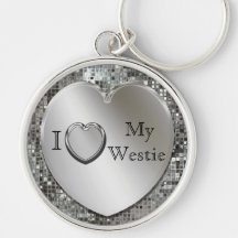 Amo mi llavero del corazón de Westie