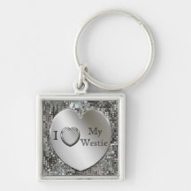 Amo mi llavero del corazón de Westie