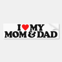 AMO MI MAMÁ Y PAPÁ ETIQUETA DE PARACHOQUE