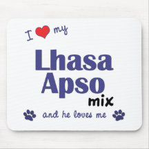 Amo mi mezcla de Lasa Apso (el perro masculino) Tapete De Ratón