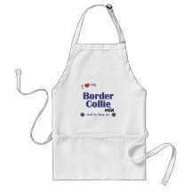 Amo mi mezcla del border collie (el perro masculin delantal
