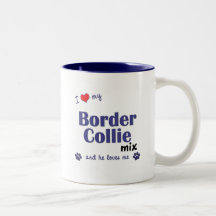 Amo mi mezcla del border collie (el perro masculin taza de café