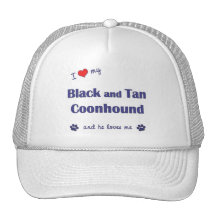 Amo mi negro y bronceo el Coonhound (el perro masc Gorra
