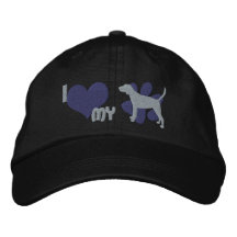 Amo mi negro y bronceo el Coonhound Gorros Bordados