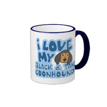 Amo mi negro y bronceo la taza del Coonhound