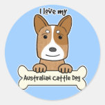 Amo mi perro australiano del ganado etiqueta