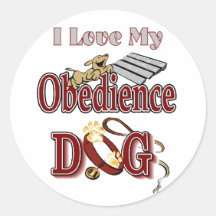 Amo mi perro de la obediencia etiquetas redondas