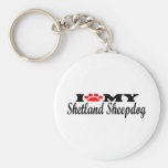 Amo mi perro pastor de Shetland Llaveros Personalizados