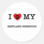 AMO MI PERRO PASTOR DE SHETLAND PEGATINAS  