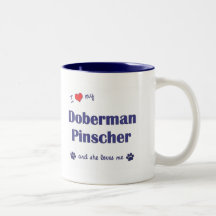 Amo mi Pinscher del Doberman (el perro femenino) Tazas