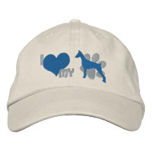 Amo mi Pinscher del Doberman Gorra De Beisbol