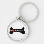 Amo mi Pinscher - hueso de perro Llavero Personalizado