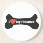 Amo mi Pinscher - hueso de perro Posavaso Para Bebida