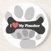 Amo mi Pinscher - hueso de perro Posavasos Para Bebidas